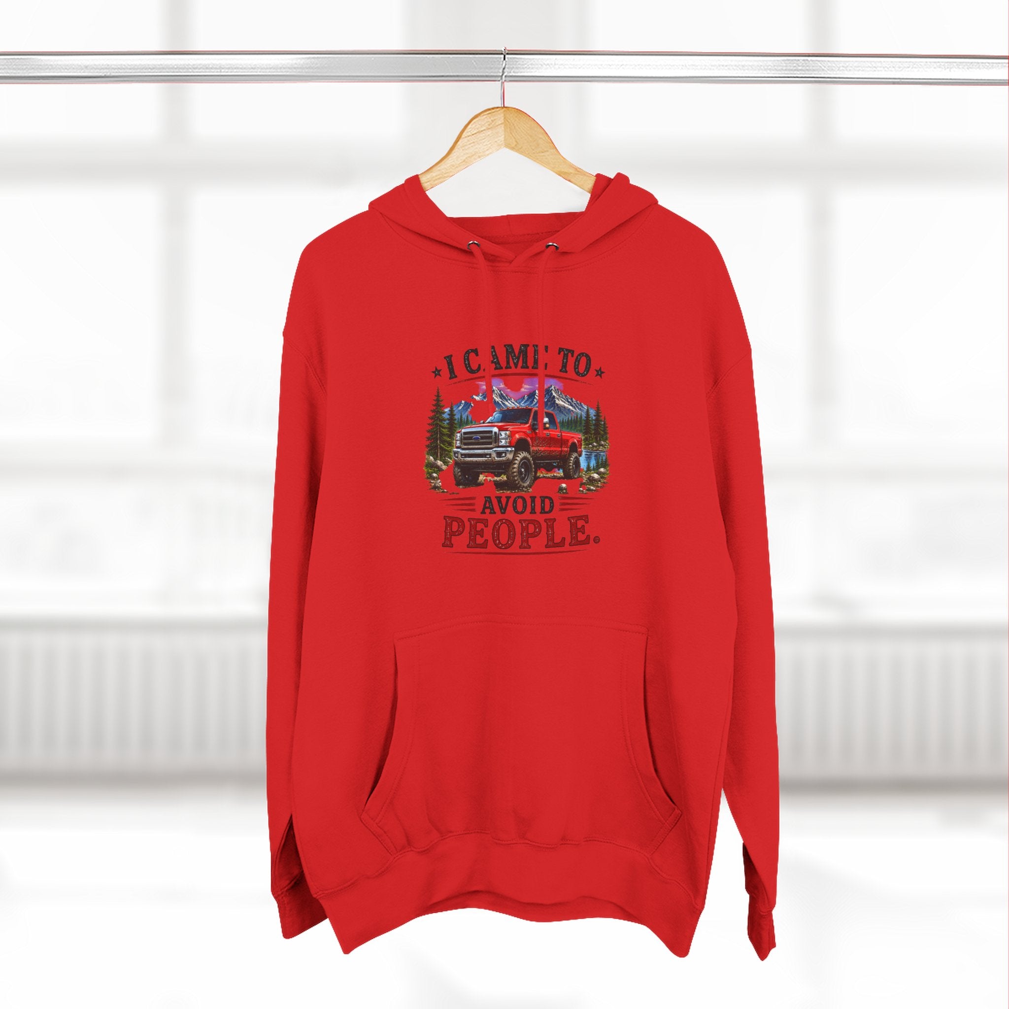 I Came to Avoid People Truck Three-Panel Fleece Hoodie