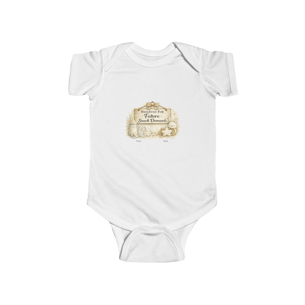 Reserved for Future Snack Demands Infant Fine Jersey Bodysuit