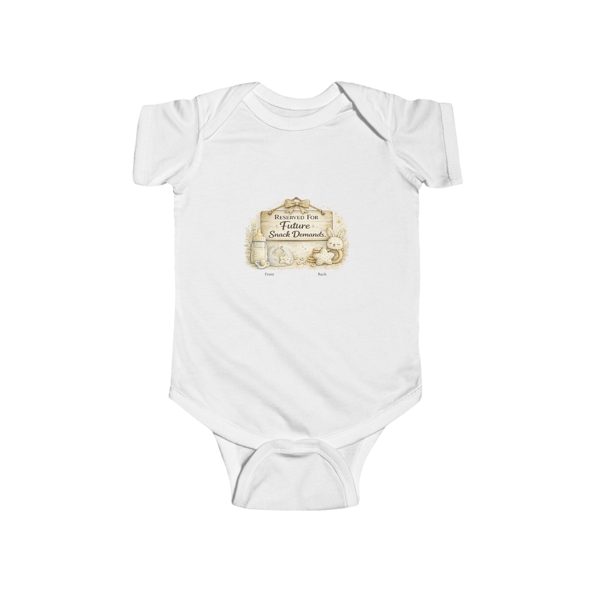 Reserved for Future Snack Demands Infant Fine Jersey Bodysuit