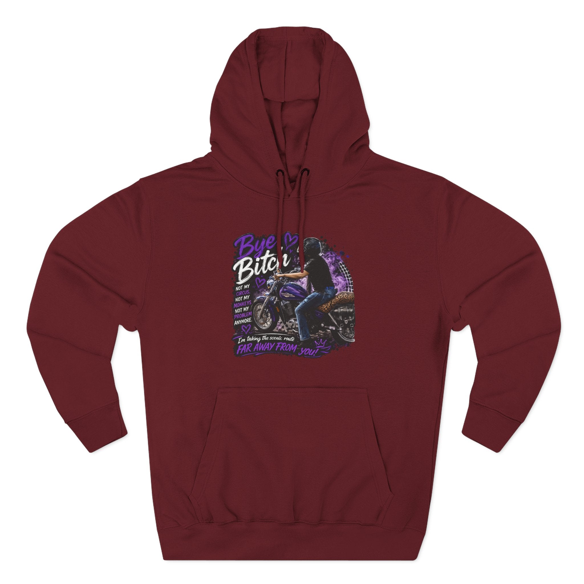 "Bitch" Retro Motorcycle Pullover — Biker Babe Graphic Hoodie