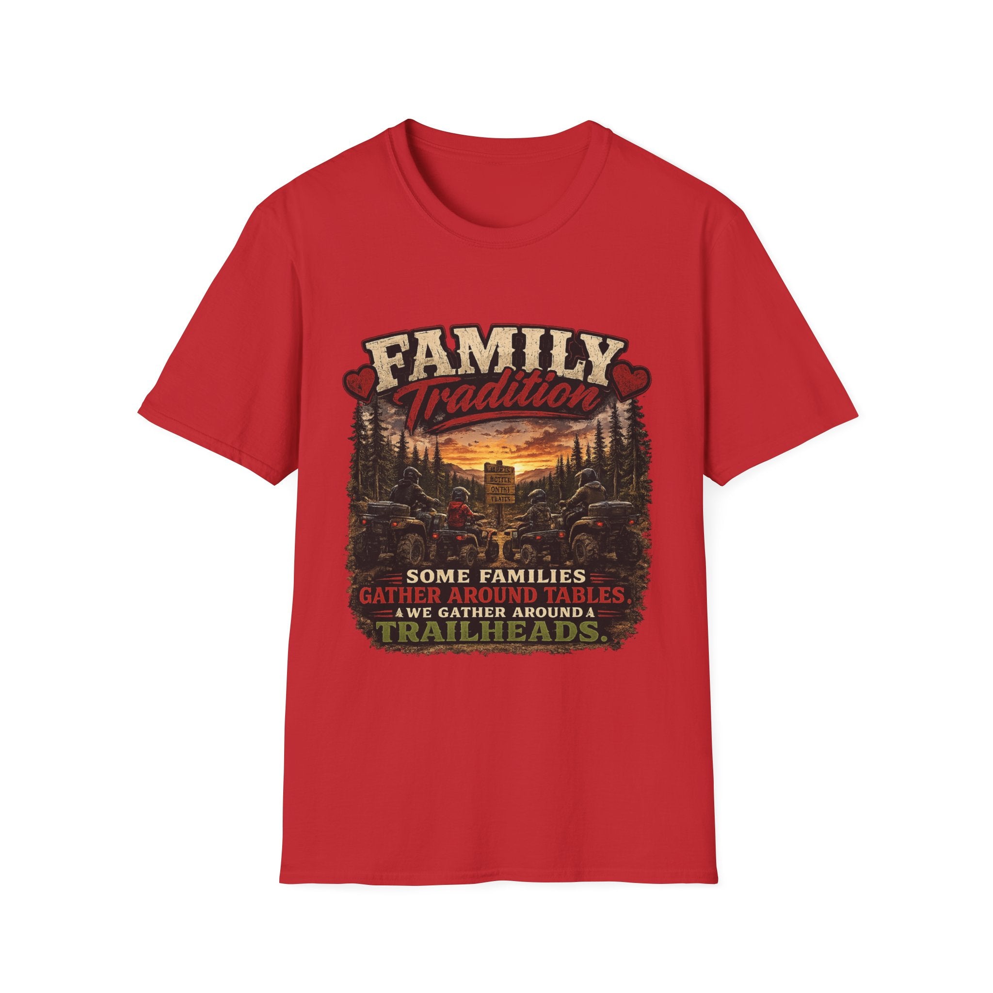 Family Tradition T-Shirt — Vintage Cabin Sunset Graphic Tee