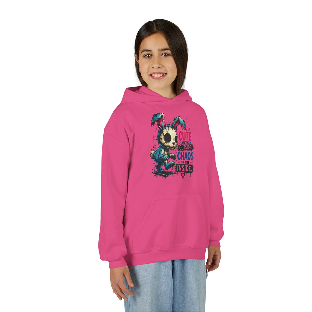 Cute on the Outside Choas on the Inside Youth Heavy Blend Hooded Sweatshirt