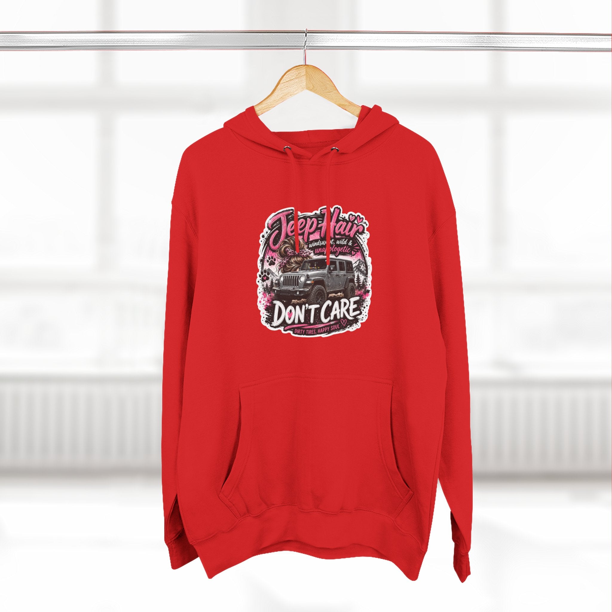 Jeep Hair Don't Care Three-Panel Fleece Hoodie