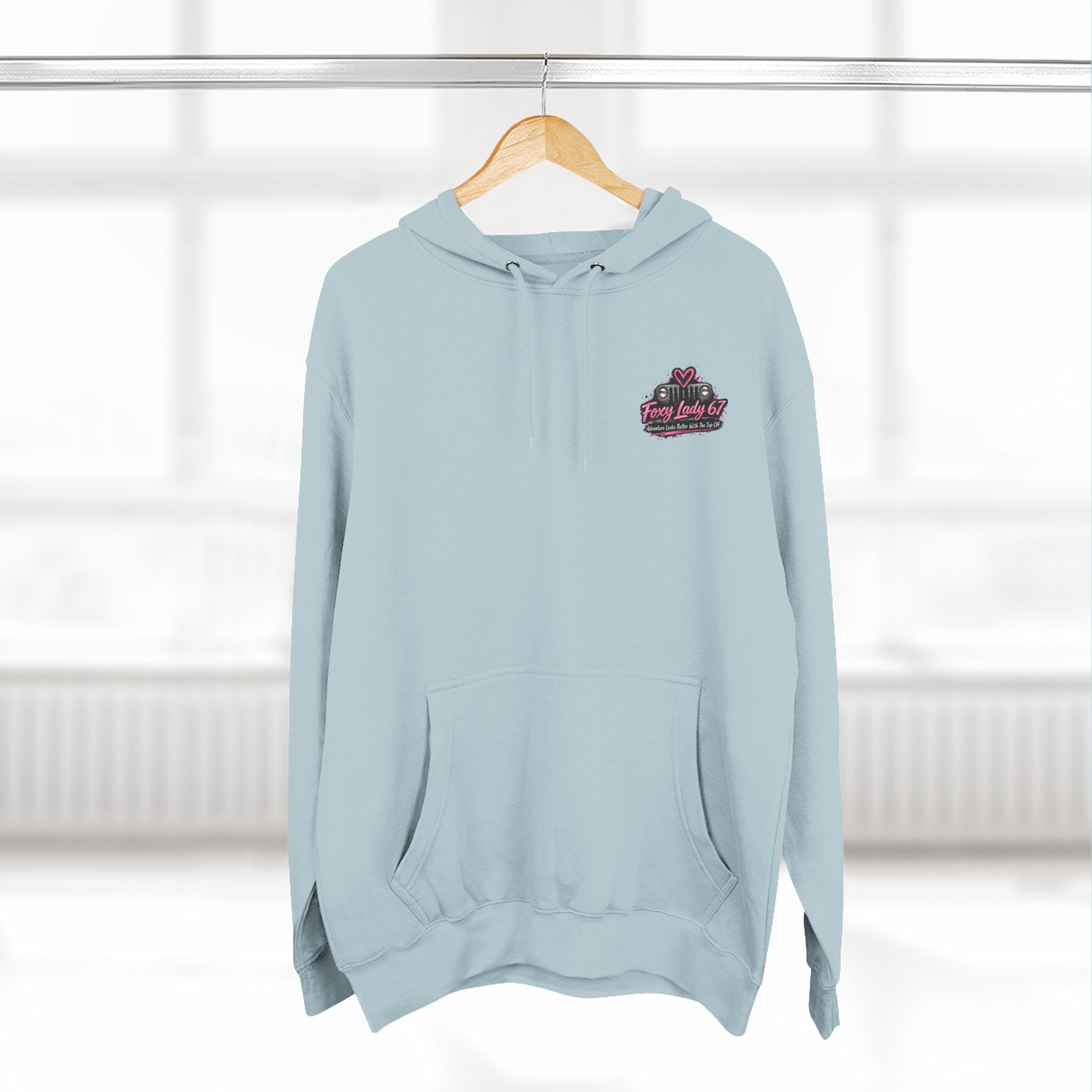 Let's Get Naked Jeep (design on front and back) Three-Panel Fleece Hoodie