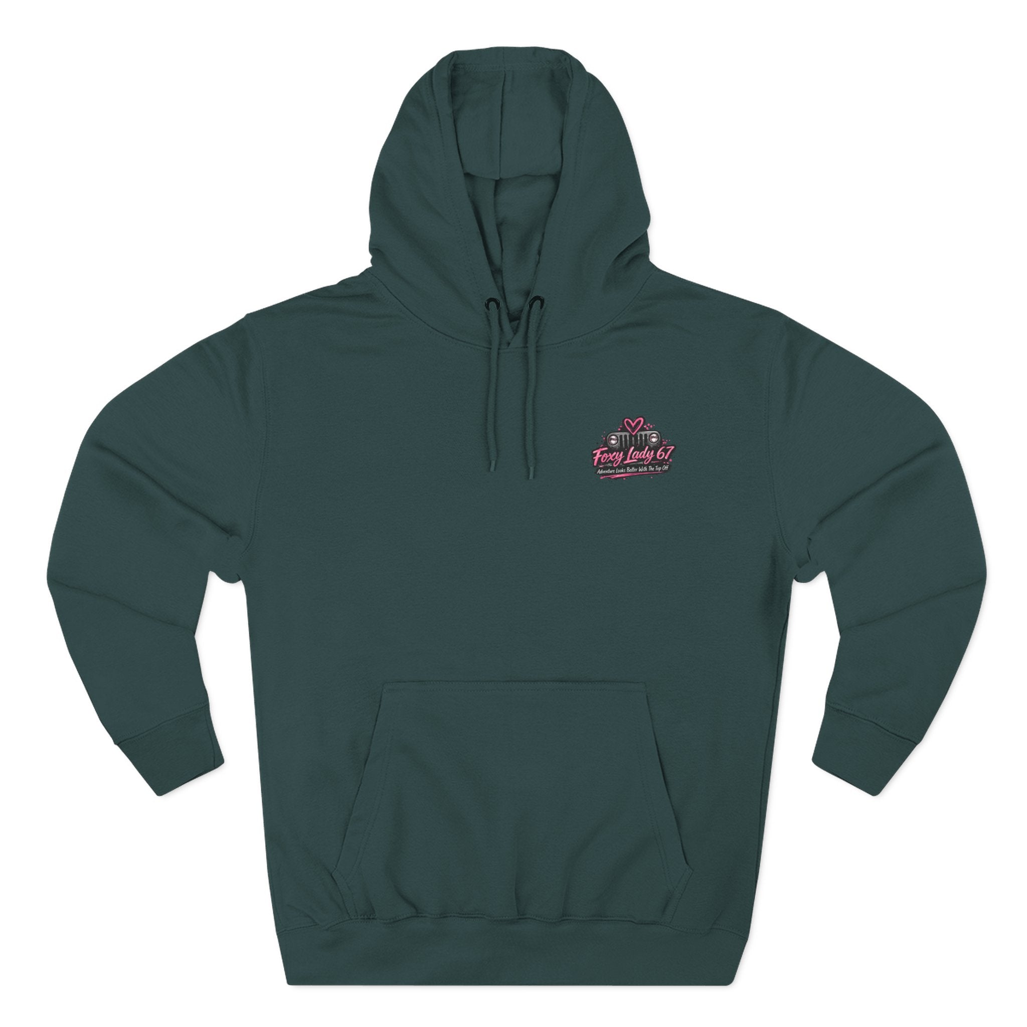 Let's Get Naked Jeep (design on front and back) Three-Panel Fleece Hoodie
