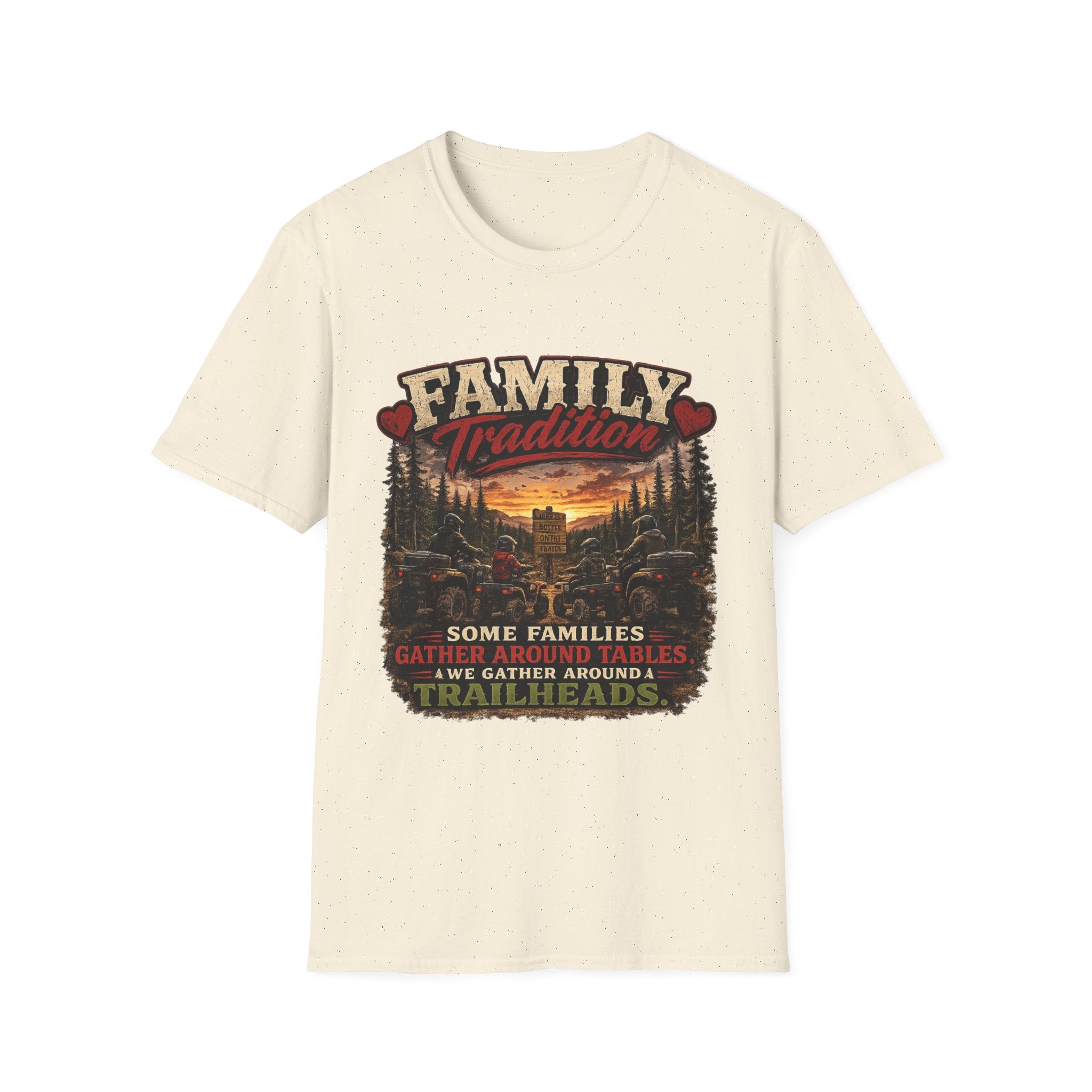 Family Tradition T-Shirt — Vintage Cabin Sunset Graphic Tee