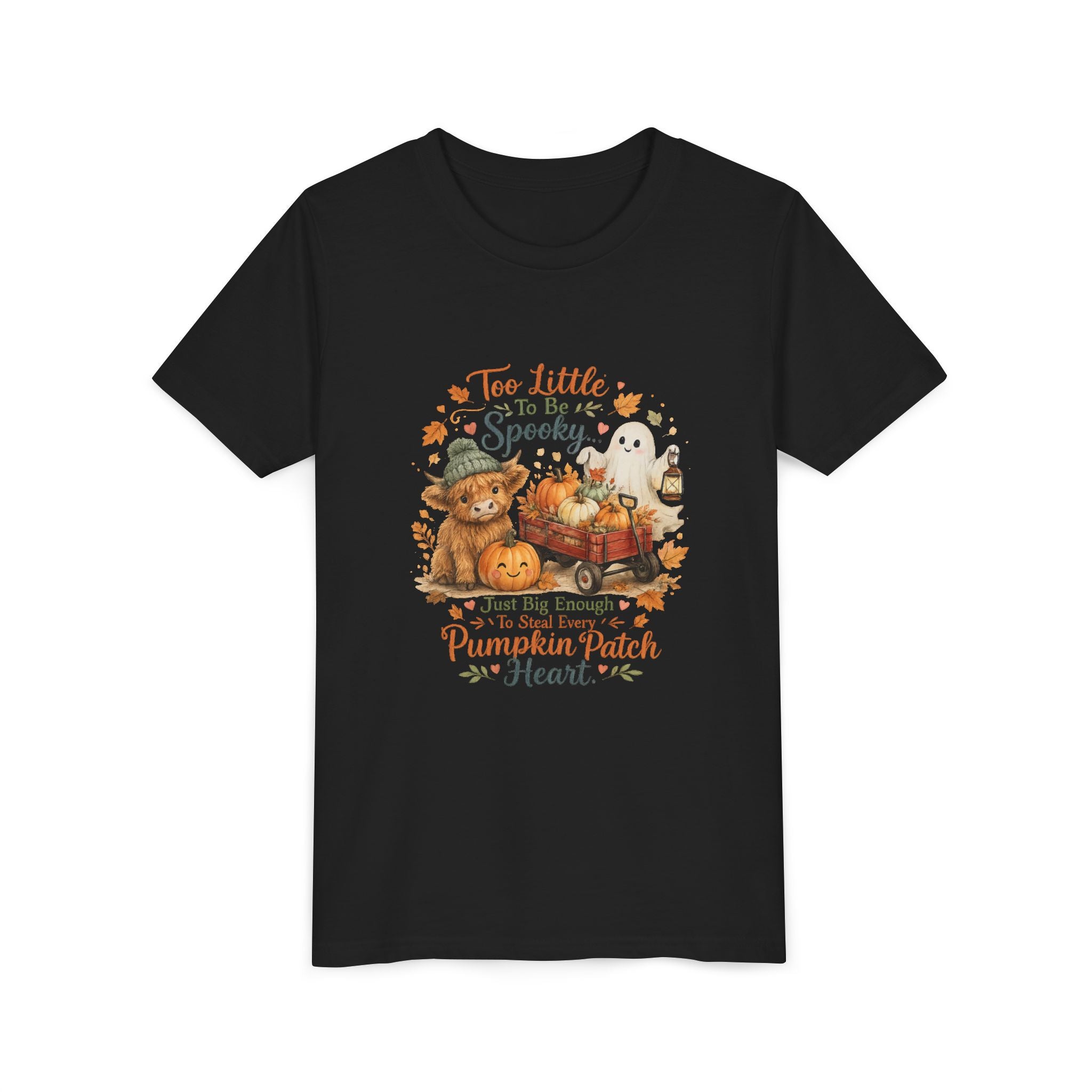 'Too Little to be Spooky, Just Big Enough to Have a Pumpkin Patch Heart' Halloween Fall Kids Shirt — Youth Tee