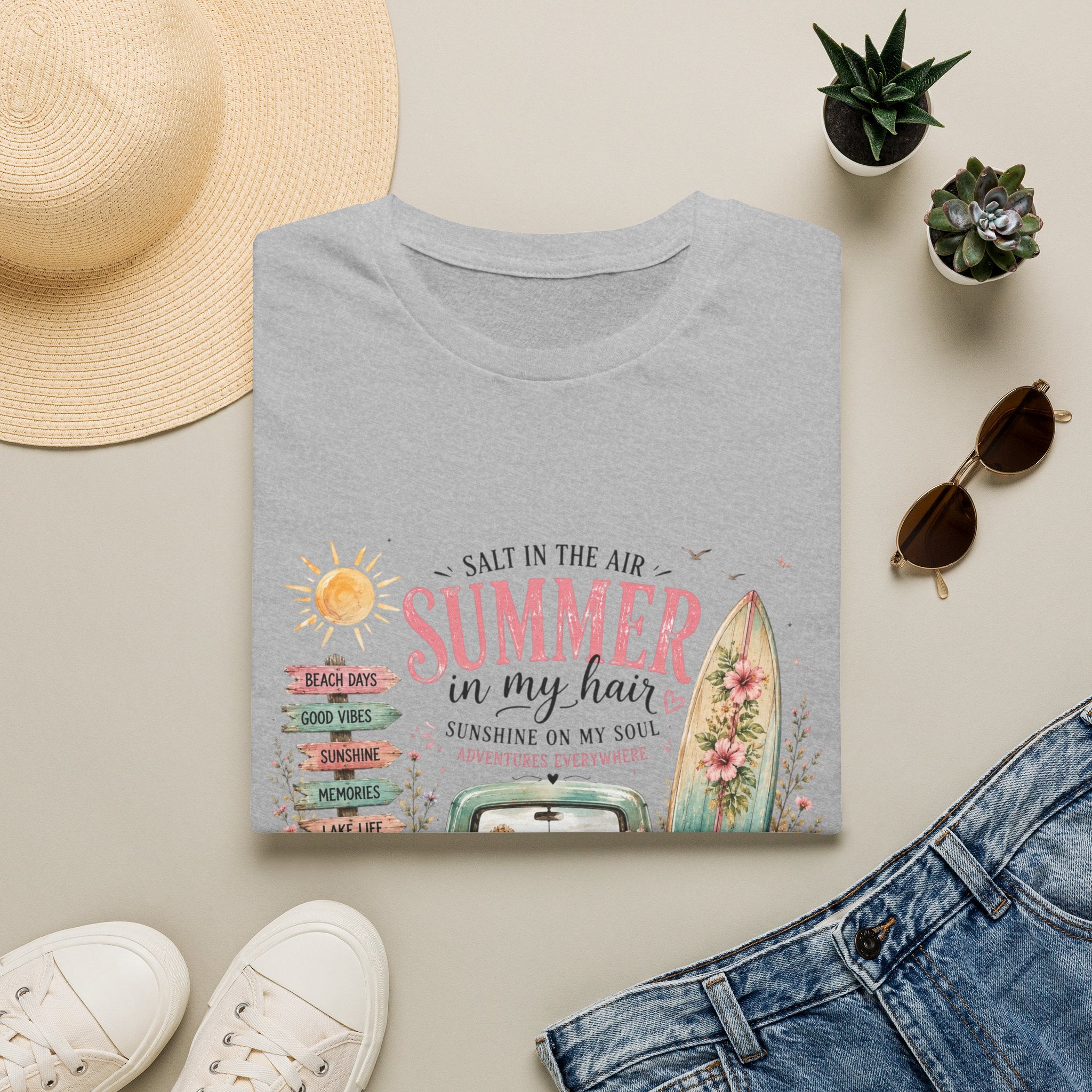 Summer in My Hair T-Shirt — 'Salt in the Air' Beach Vintage Surf Tee