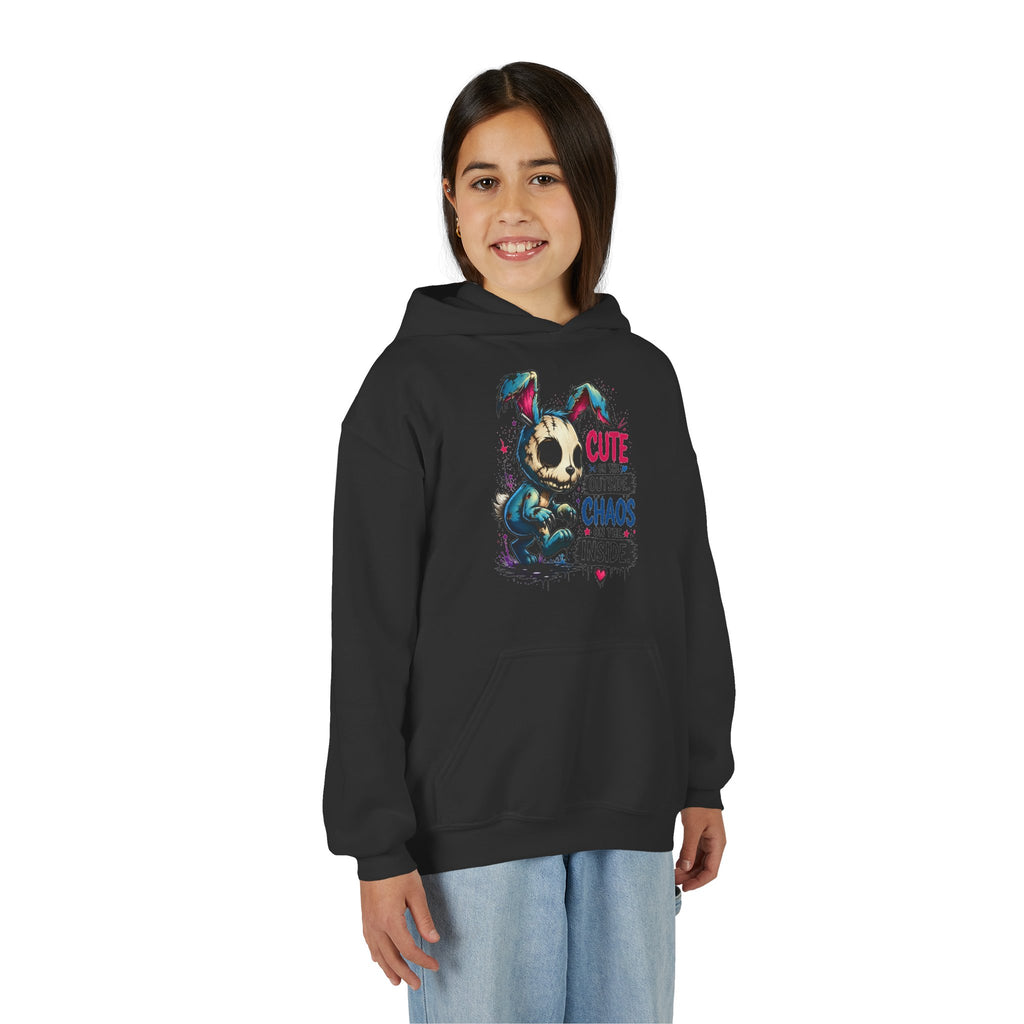 Cute on the Outside Choas on the Inside Youth Heavy Blend Hooded Sweatshirt