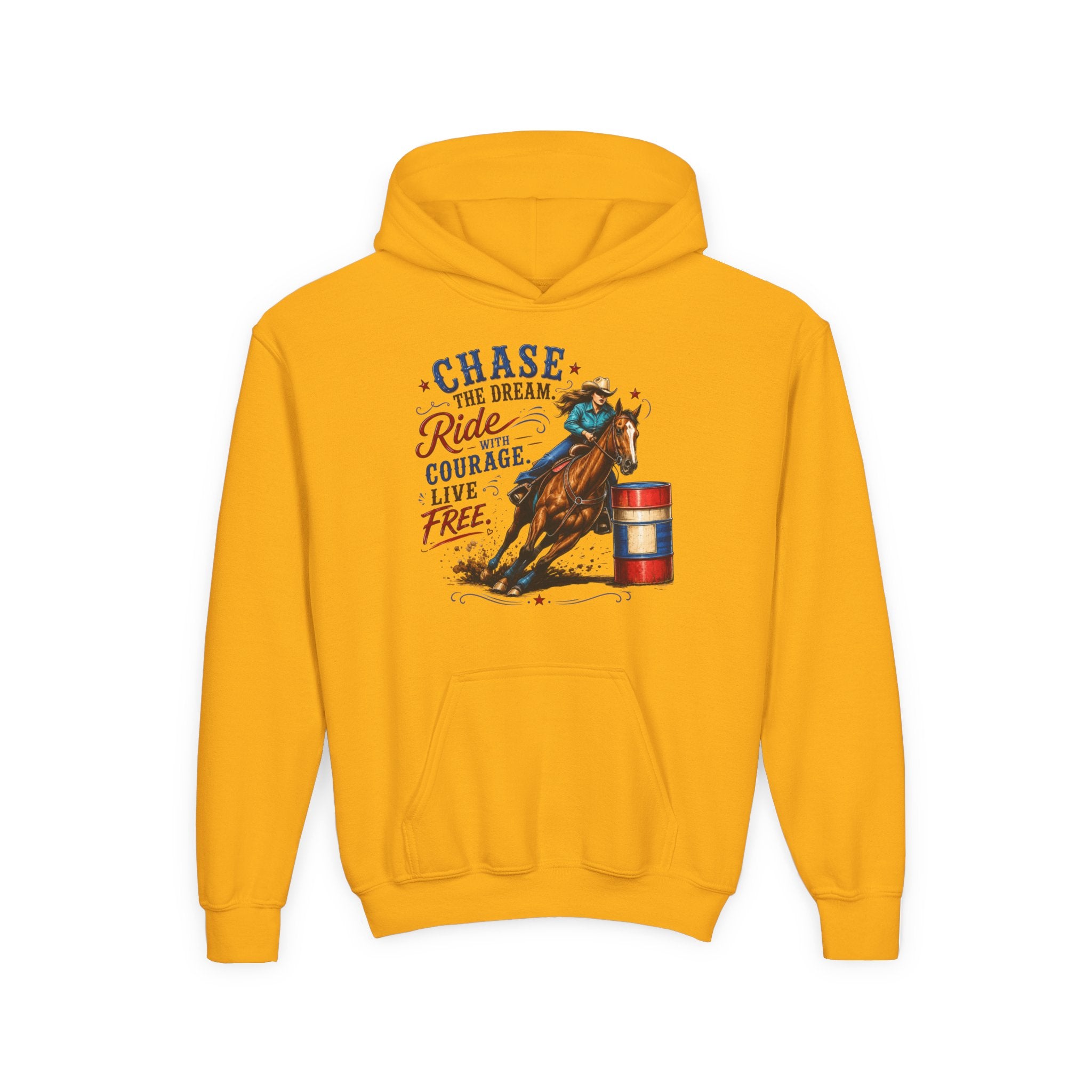 Chase the Dream with Courage Youth Heavy Blend Hooded Sweatshirt