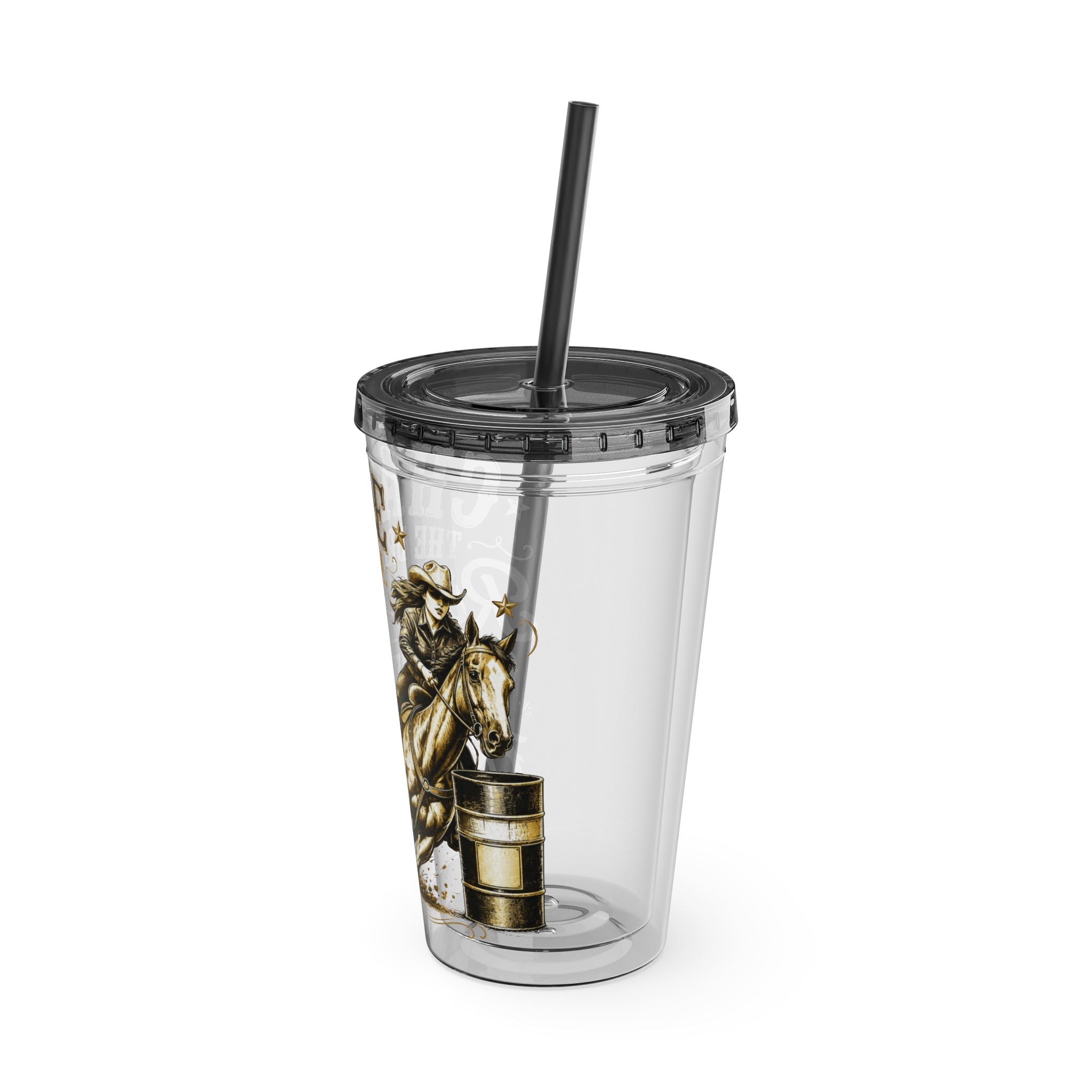 Inspirational Horse Tumbler with Straw — "Chase the Dream, Ride with Courage" 16oz