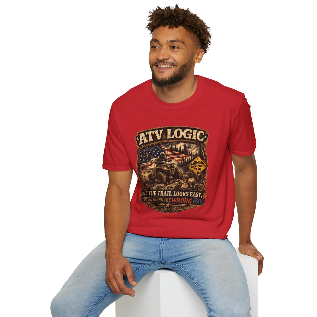 ATV Logic T‑Shirt — American Flag Off‑Road ATV Graphic Tee