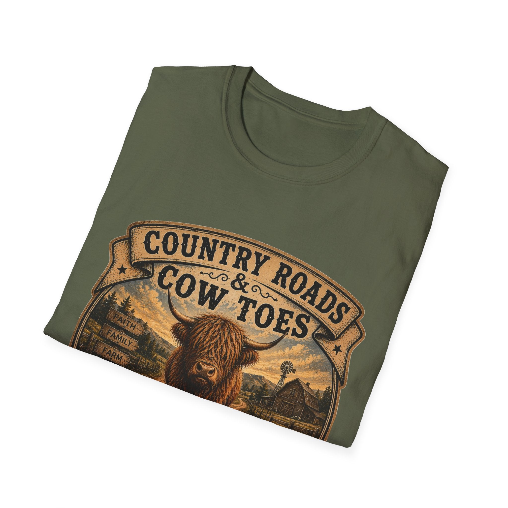 Country Roads Cow Toes Unisex Softstyle T-Shirt