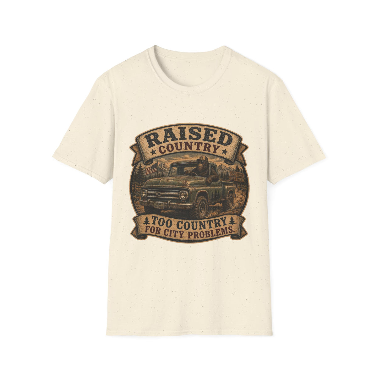 Raised Country T-Shirt — "Too Country for City Problems" Vintage Truck Tee