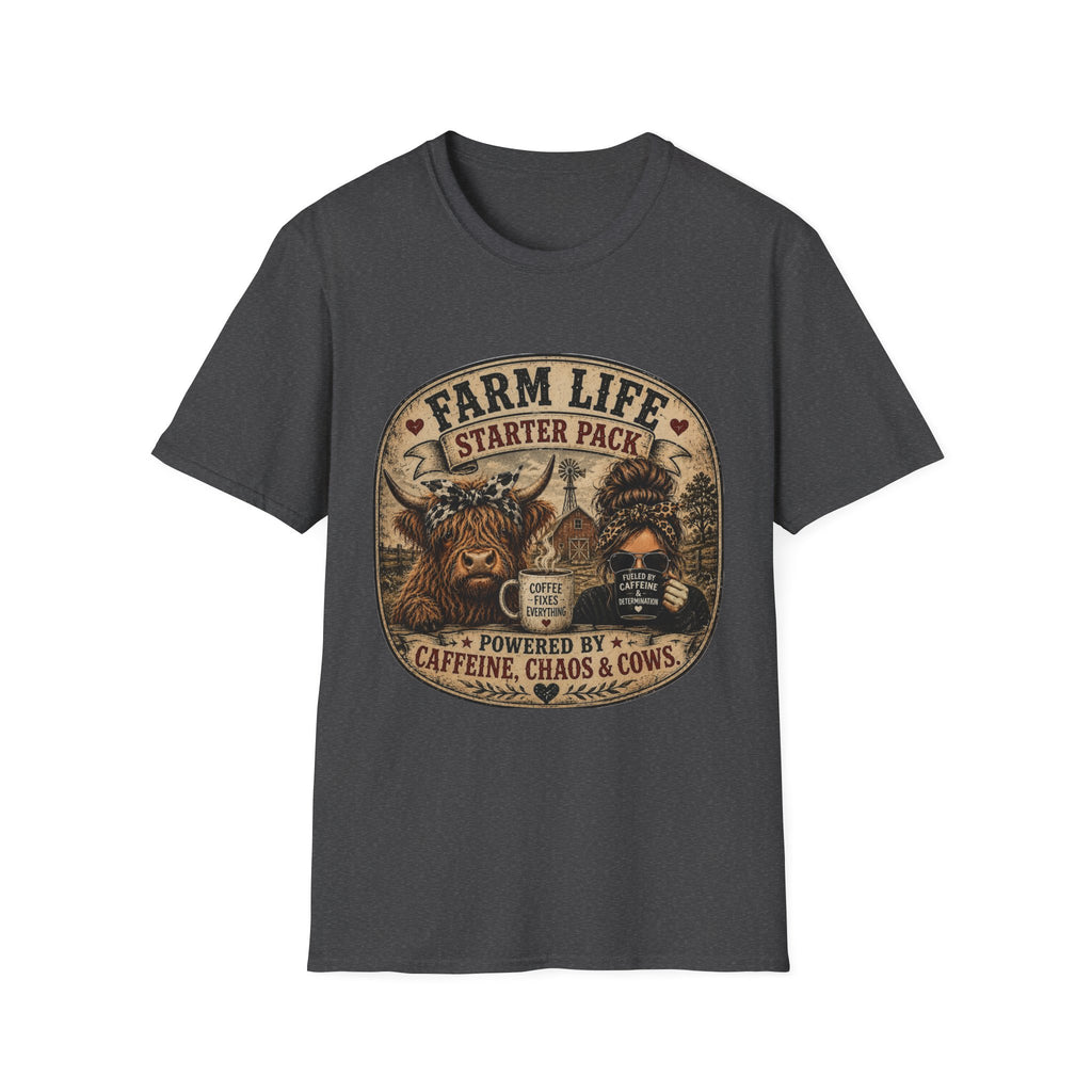 Farm Life Highland Cow Unisex Softstyle T-Shirt