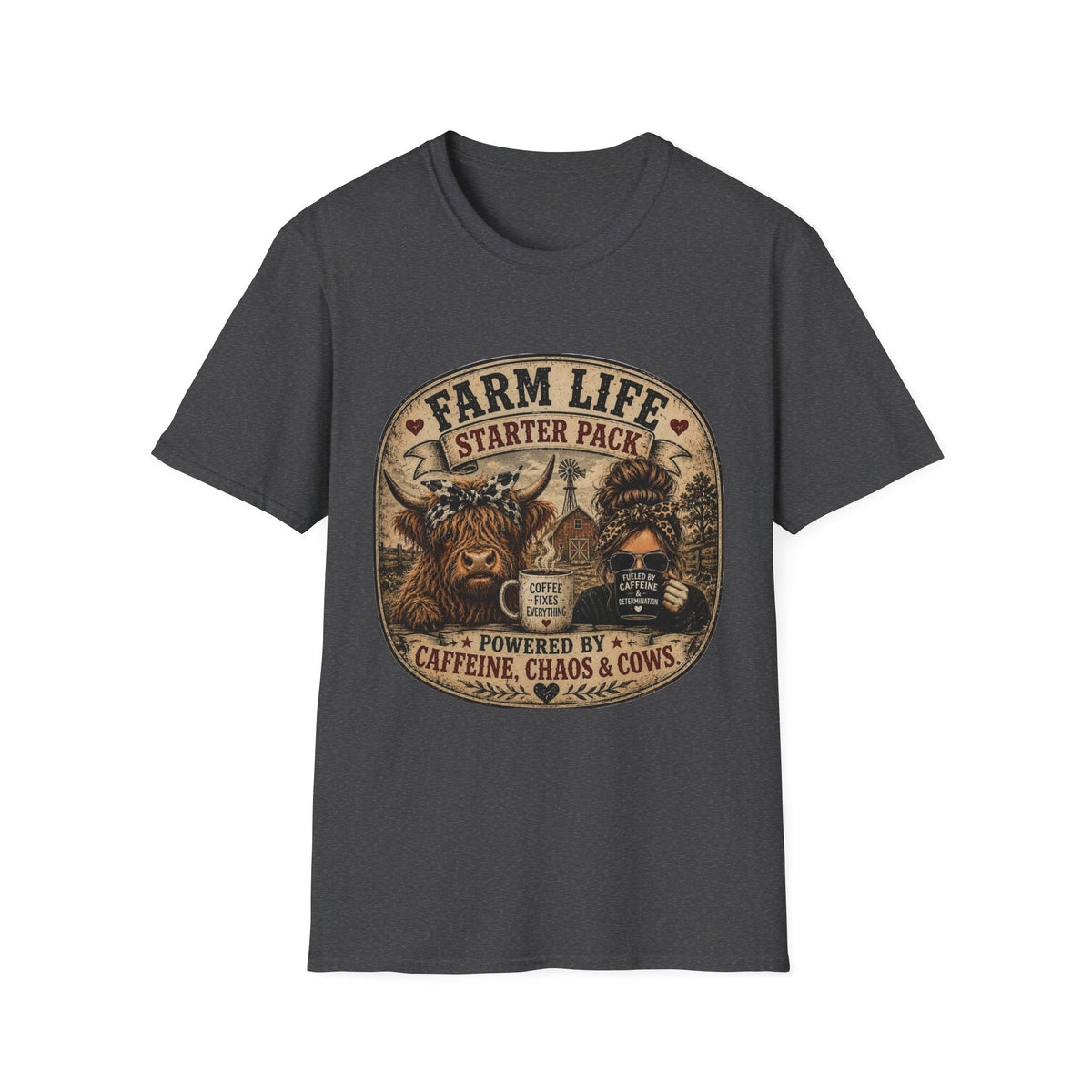 Farm Life Highland Cow Unisex Softstyle T-Shirt
