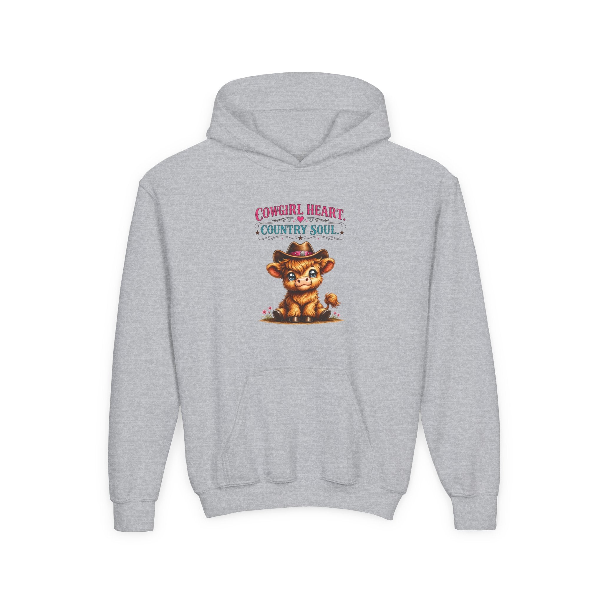 Cowgirl Heart Country Soul Youth Heavy Blend Hooded Sweatshirt