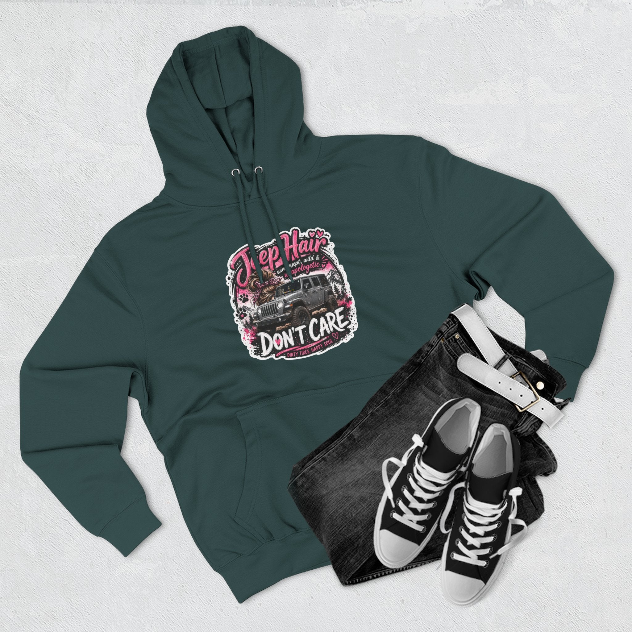 Jeep Hair Don't Care Three-Panel Fleece Hoodie