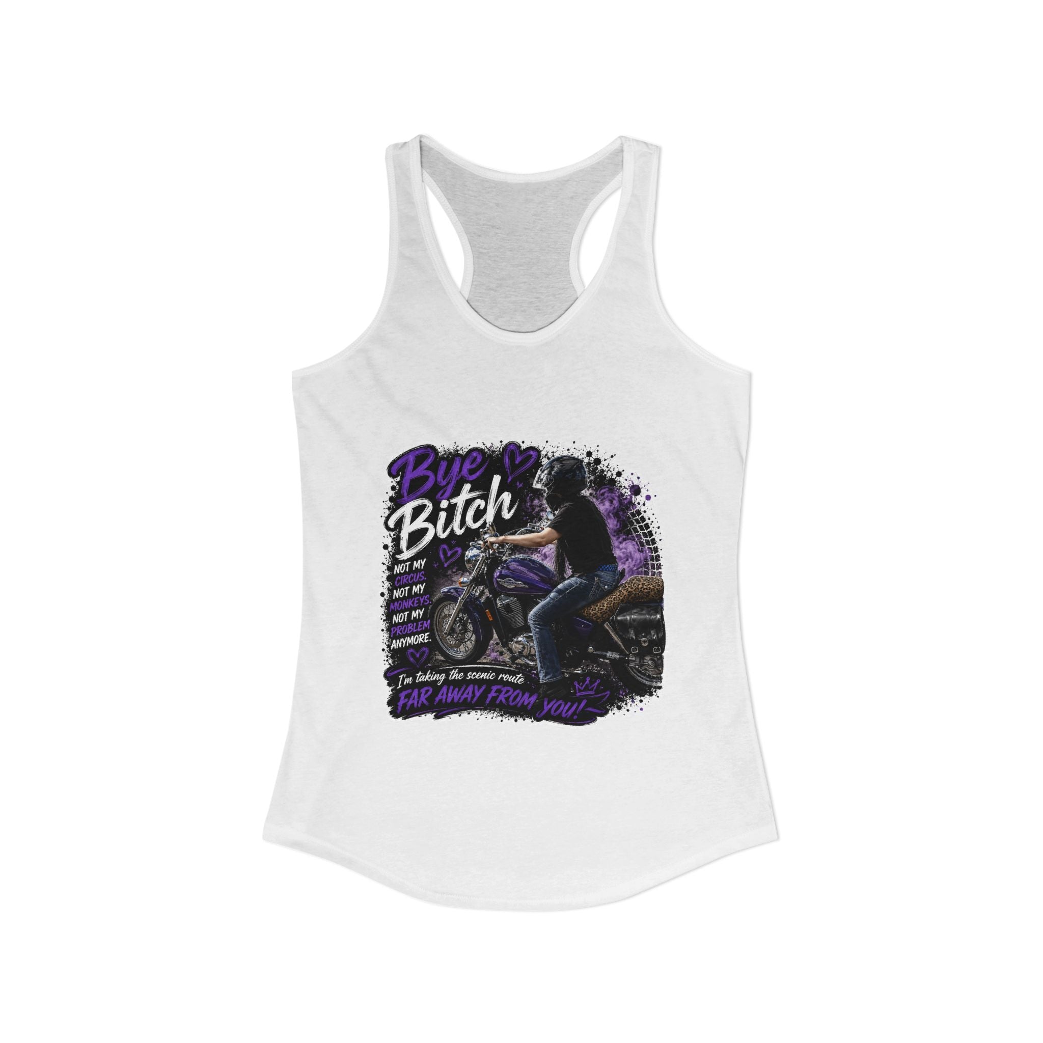 Bye Bitch Motorcycle Tank Top — Women's Racerback Biker Vest