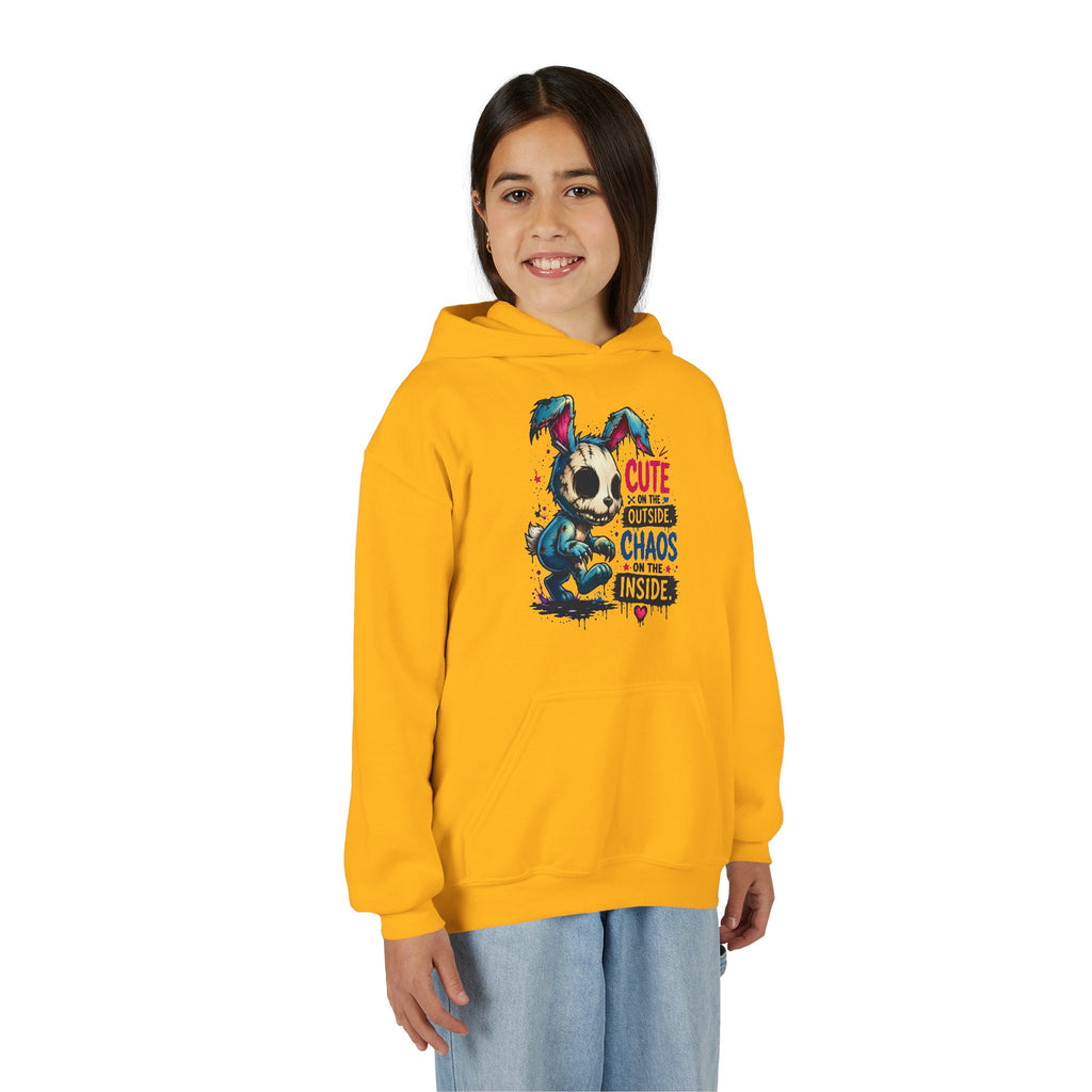 Cute on the Outside Choas on the Inside Youth Heavy Blend Hooded Sweatshirt