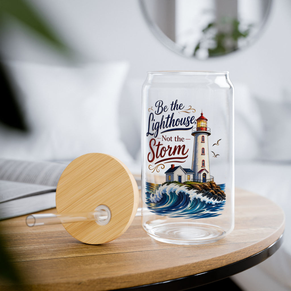 Be The Lighthouse Not the Storm Glass Straw Cup, 16oz