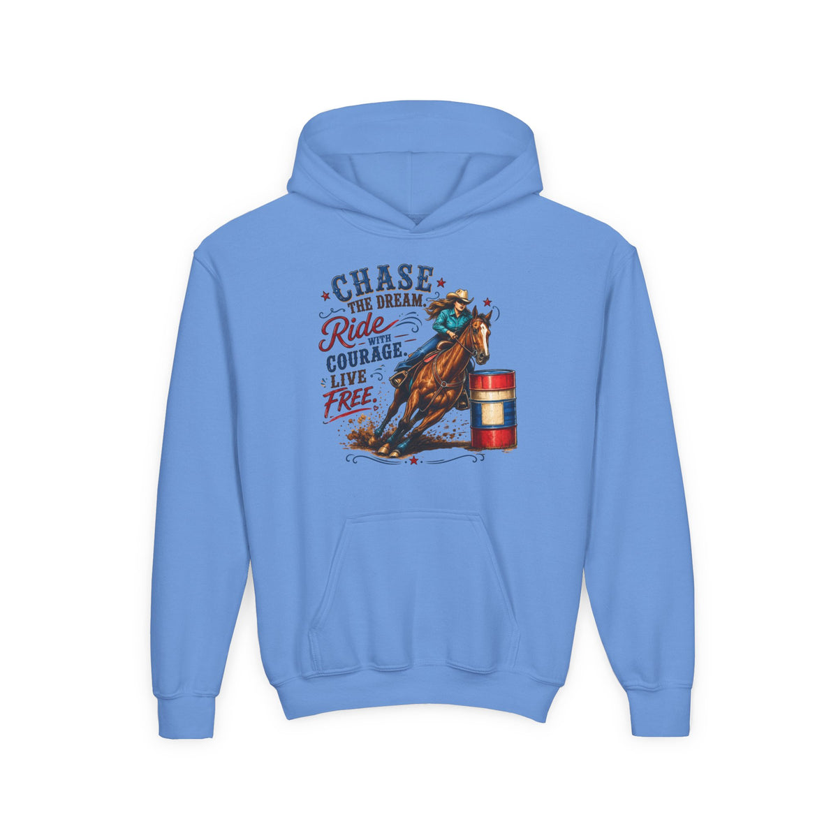 Chase the Dream with Courage Youth Heavy Blend Hooded Sweatshirt