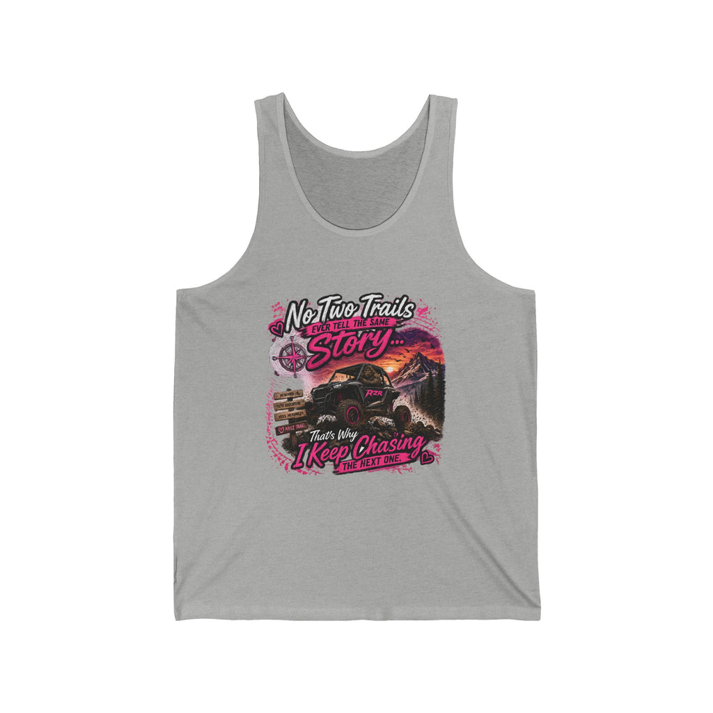 Trail Running Tank Top — "No Two Trails Are The Same" Scenic Sunset Run Design