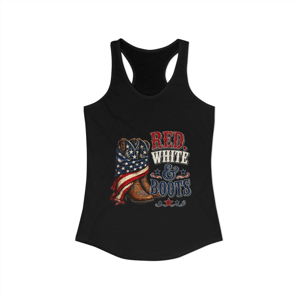 Red, White, & Boots Women's Ideal Racerback Tank