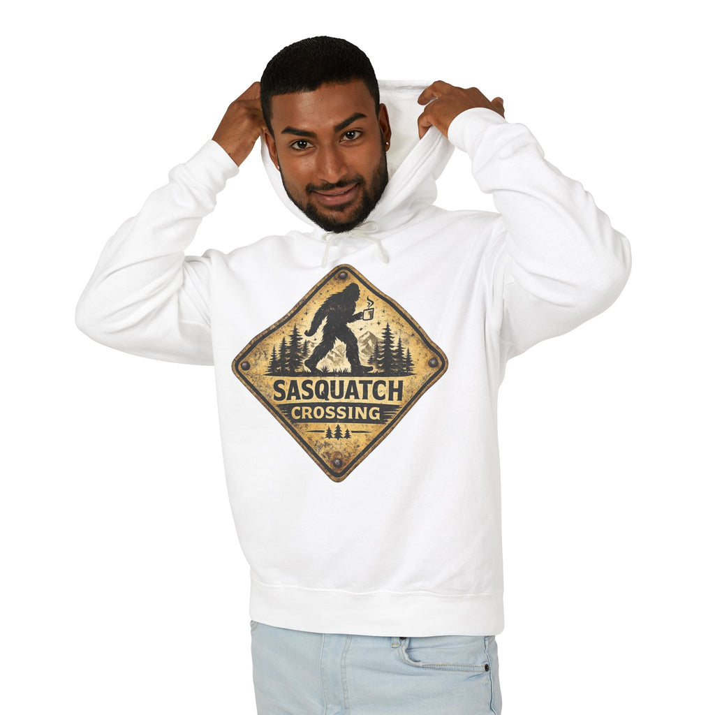 Sasquatch Crossing Hoodie – Vintage Bigfoot Forest Sign Sweatshirt