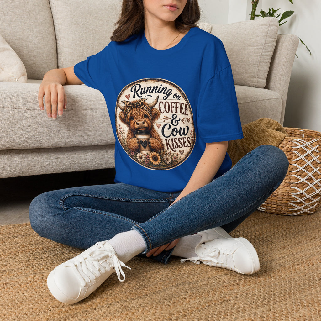 Running on Coffee & Cow Kisses - Unisex Softstyle T-Shirt
