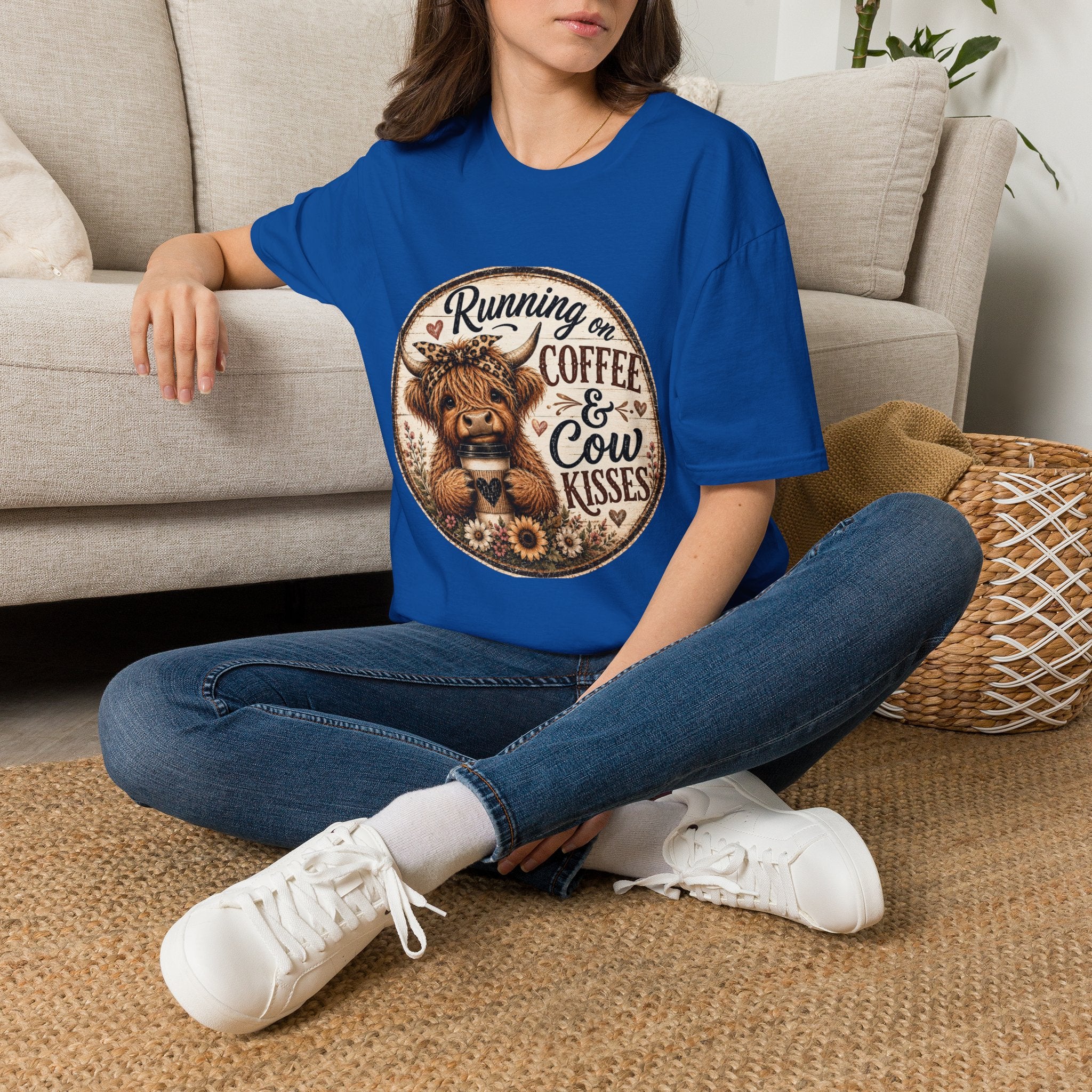 Running on Coffee & Cow Kisses - Unisex Softstyle T-Shirt