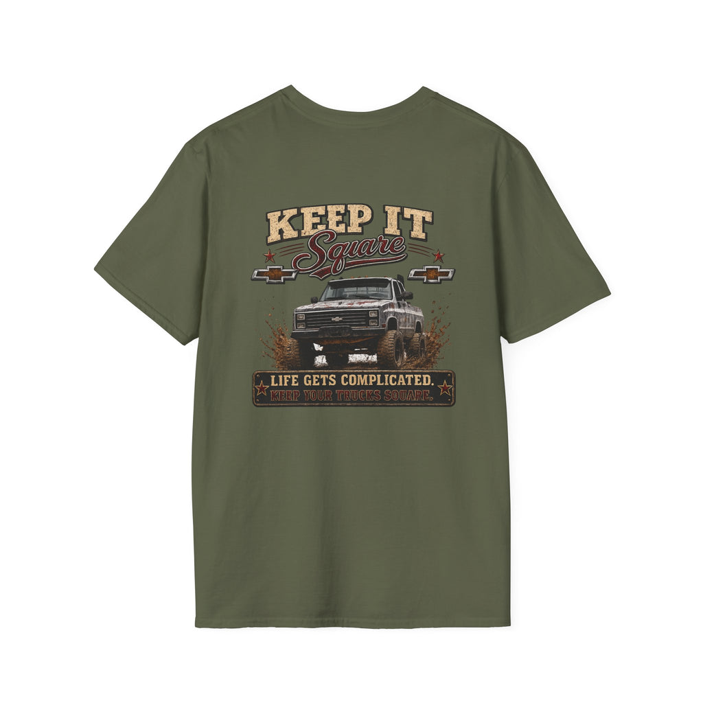 Keep It Square - Chevrolet K30 Vintage Truck Patch T-Shirt — Classic Chevy Pickup Design