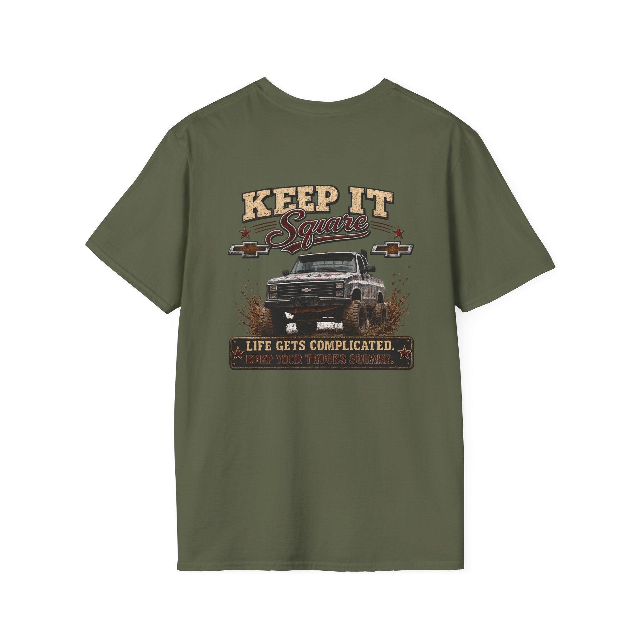 Keep It Square - Chevrolet K30 Vintage Truck Patch T-Shirt — Classic Chevy Pickup Design