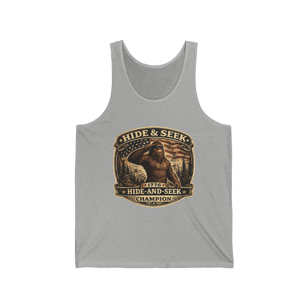 Hide & Seek Champion Tank Top - Bigfoot Sasquatch Vintage Graphic