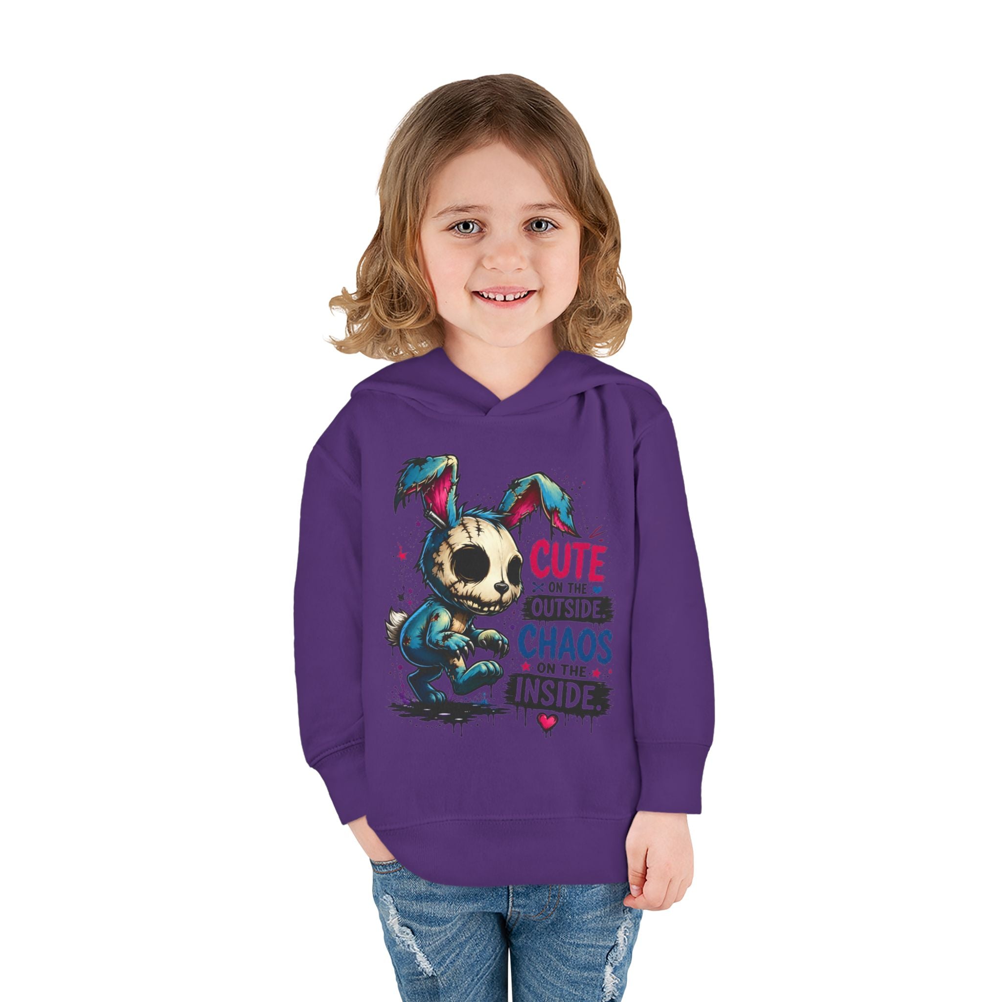 Cute on the outside Choas on the inside Toddler Pullover Fleece Hoodie