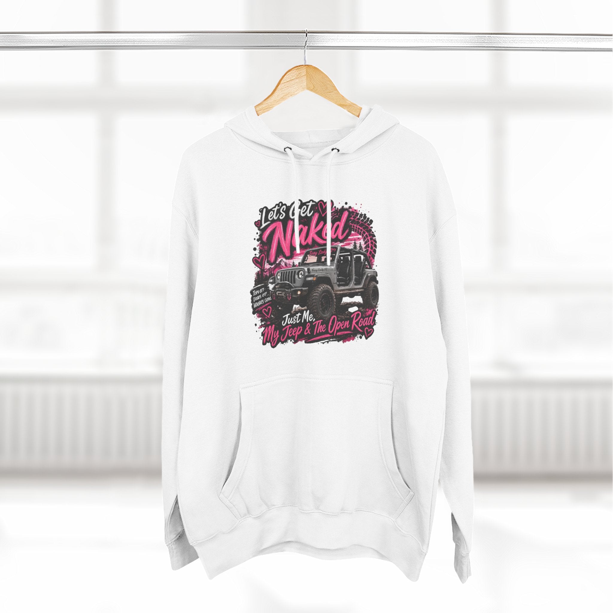 Jeep 'Let's Get Naked' Graphic Hoodie — Off-Road Adventure Pullover