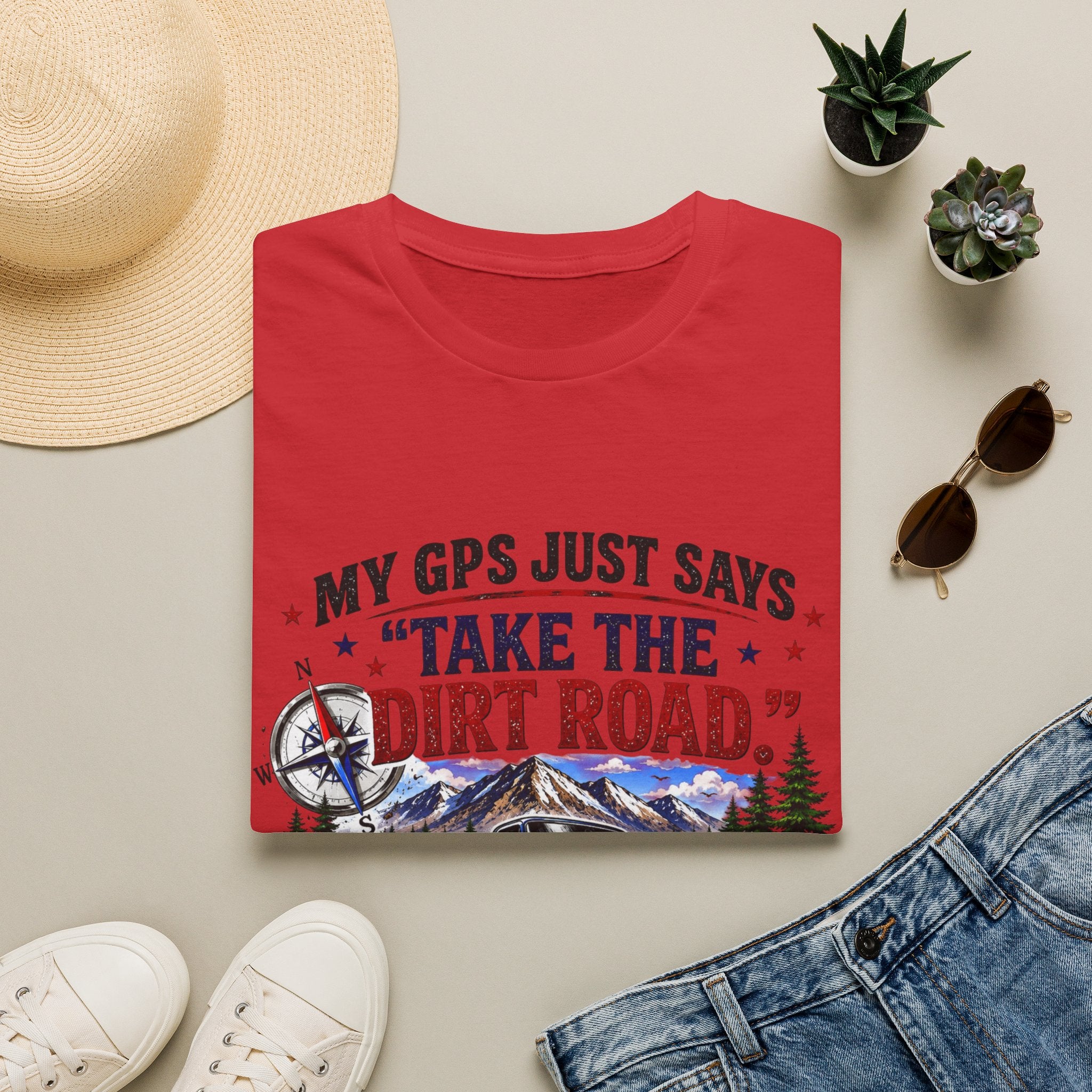 This GPS Just Says Take the Dirt Road Truck Unisex Softstyle T-Shirt