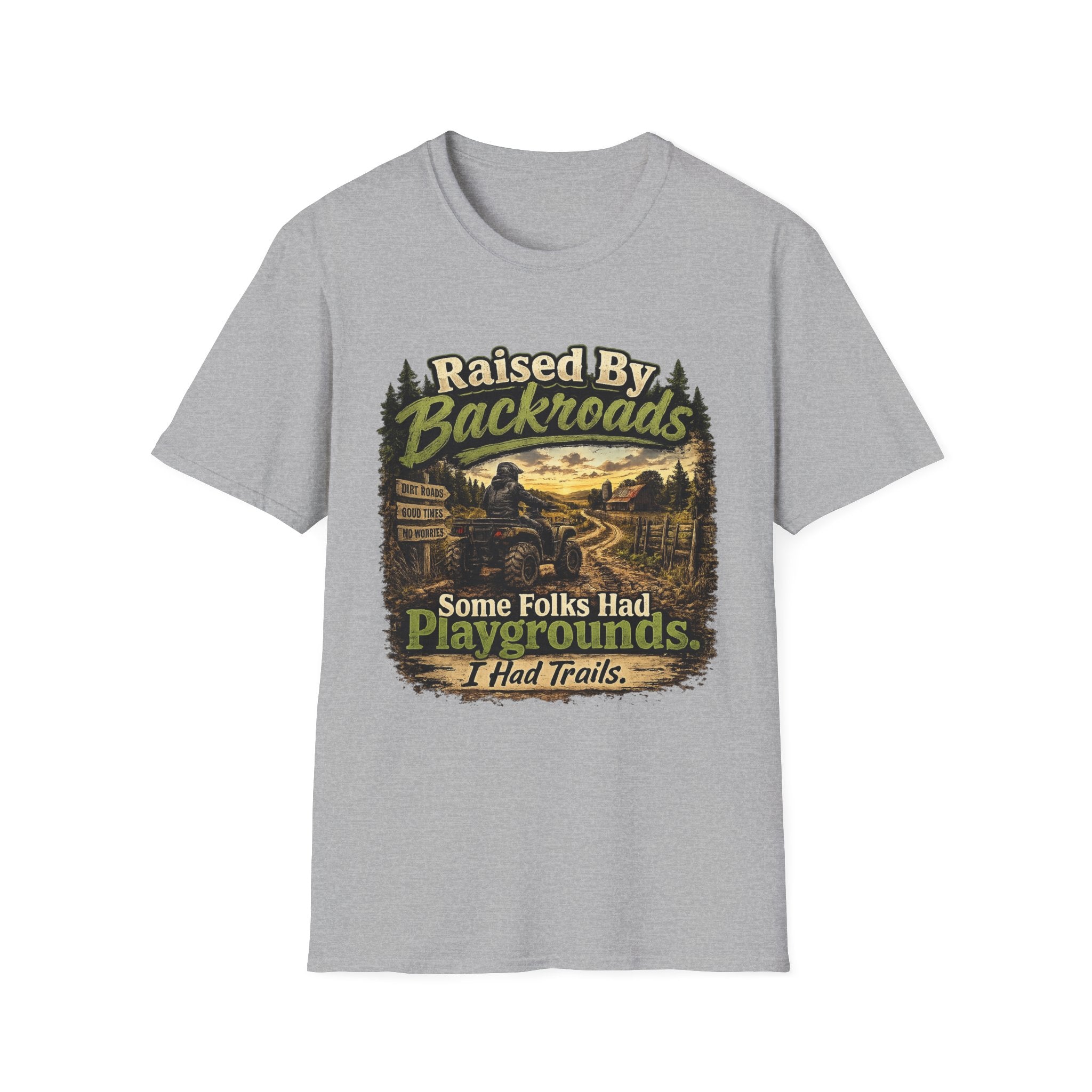 Raised By Backroads T-Shirt — Rustic Country Outdoor Graphic Tee