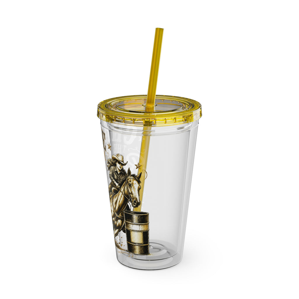 Inspirational Horse Tumbler with Straw — "Chase the Dream, Ride with Courage" 16oz