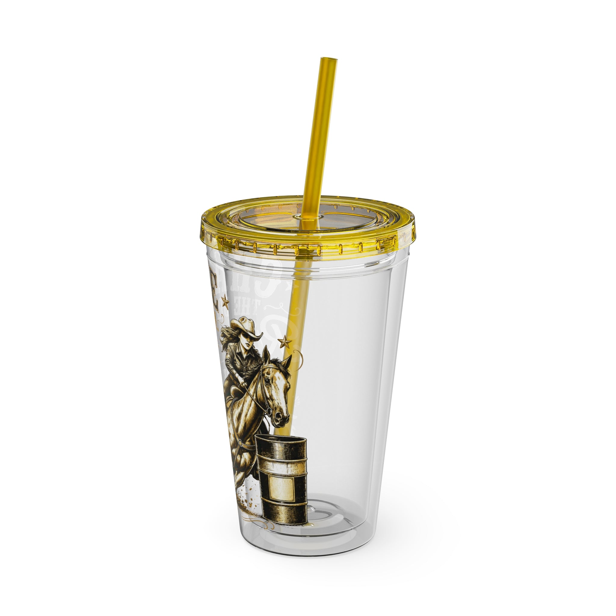Inspirational Horse Tumbler with Straw — "Chase the Dream, Ride with Courage" 16oz