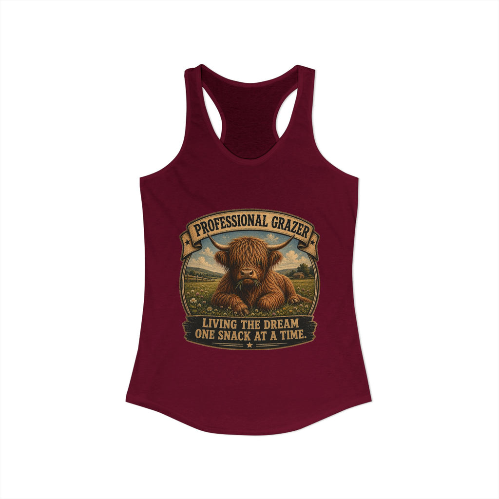 Professional Gazer Highland Cow Women's Ideal Racerback Tank
