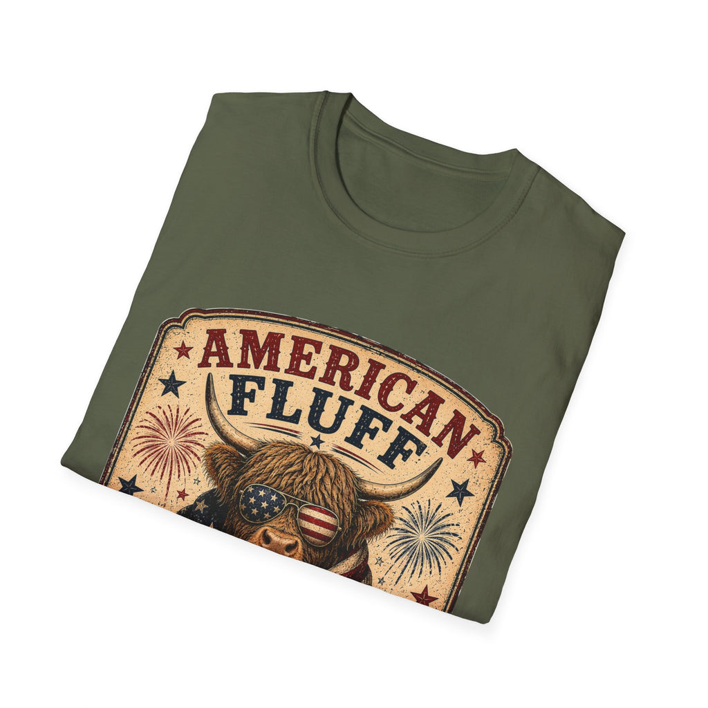 American Fluff Highland Cow Unisex Softstyle T-Shirt