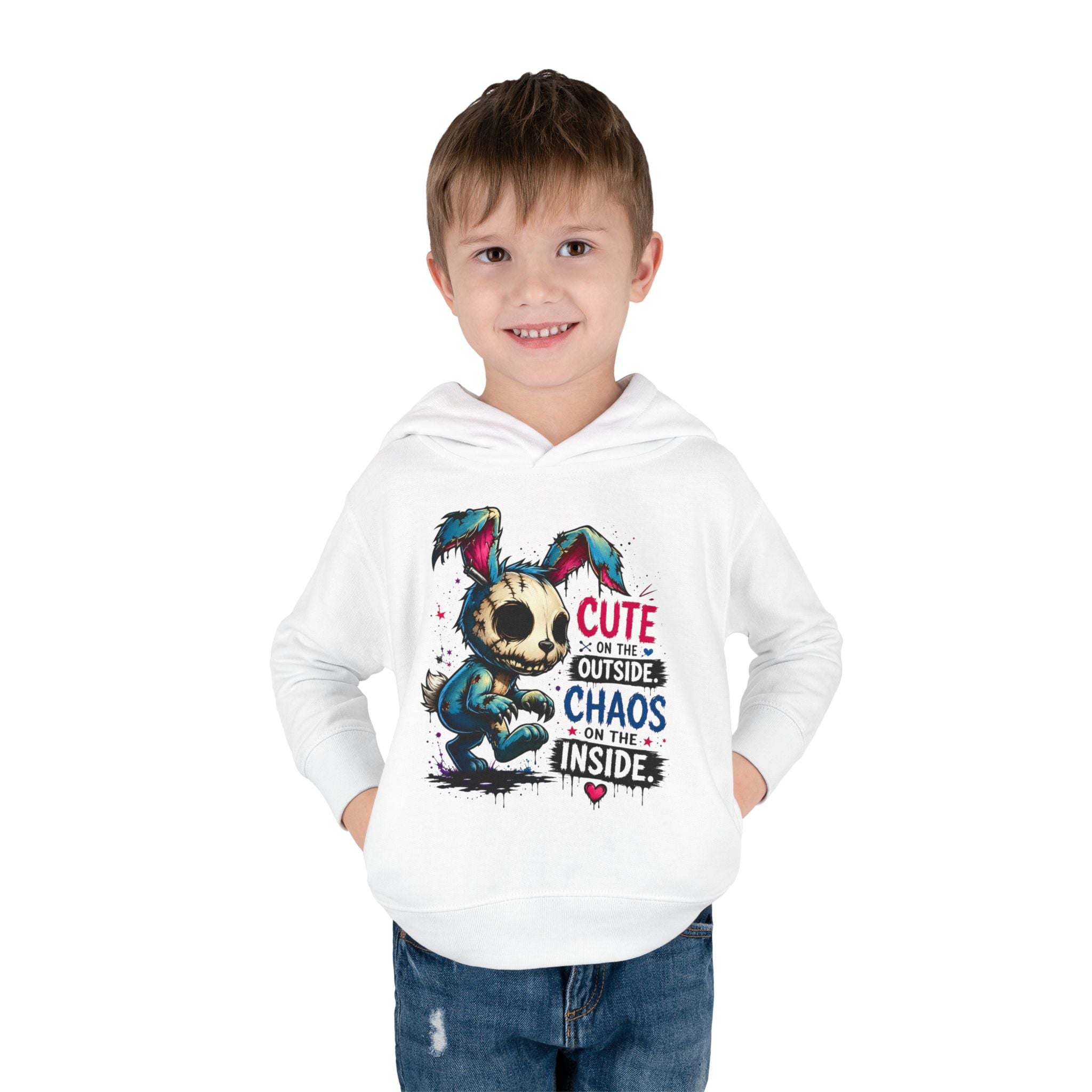 Cute on the outside Choas on the inside Toddler Pullover Fleece Hoodie