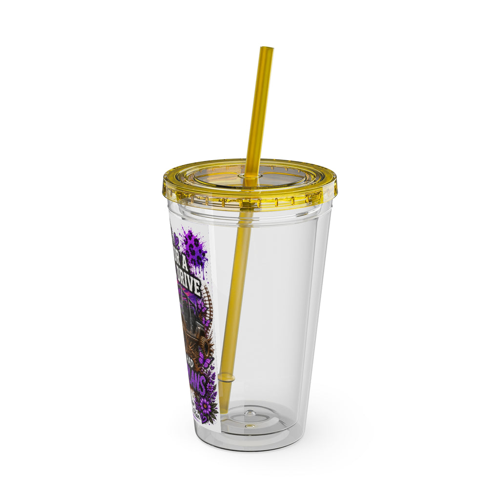 "I Left for a Peaceful Drive, The Mud Had Other Plans" Off‑Road Jeep Travel Cup — 16oz Tumbler with Straw