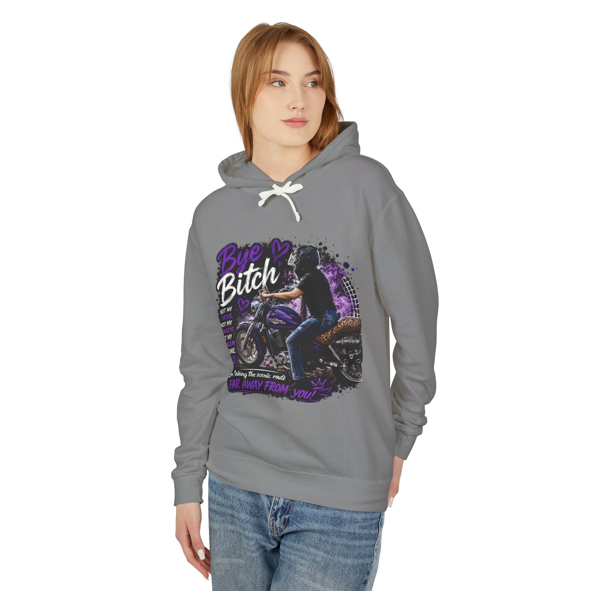 Bye Bitch Motorcycle Hoodie — Women's Rider Graphic Pullover