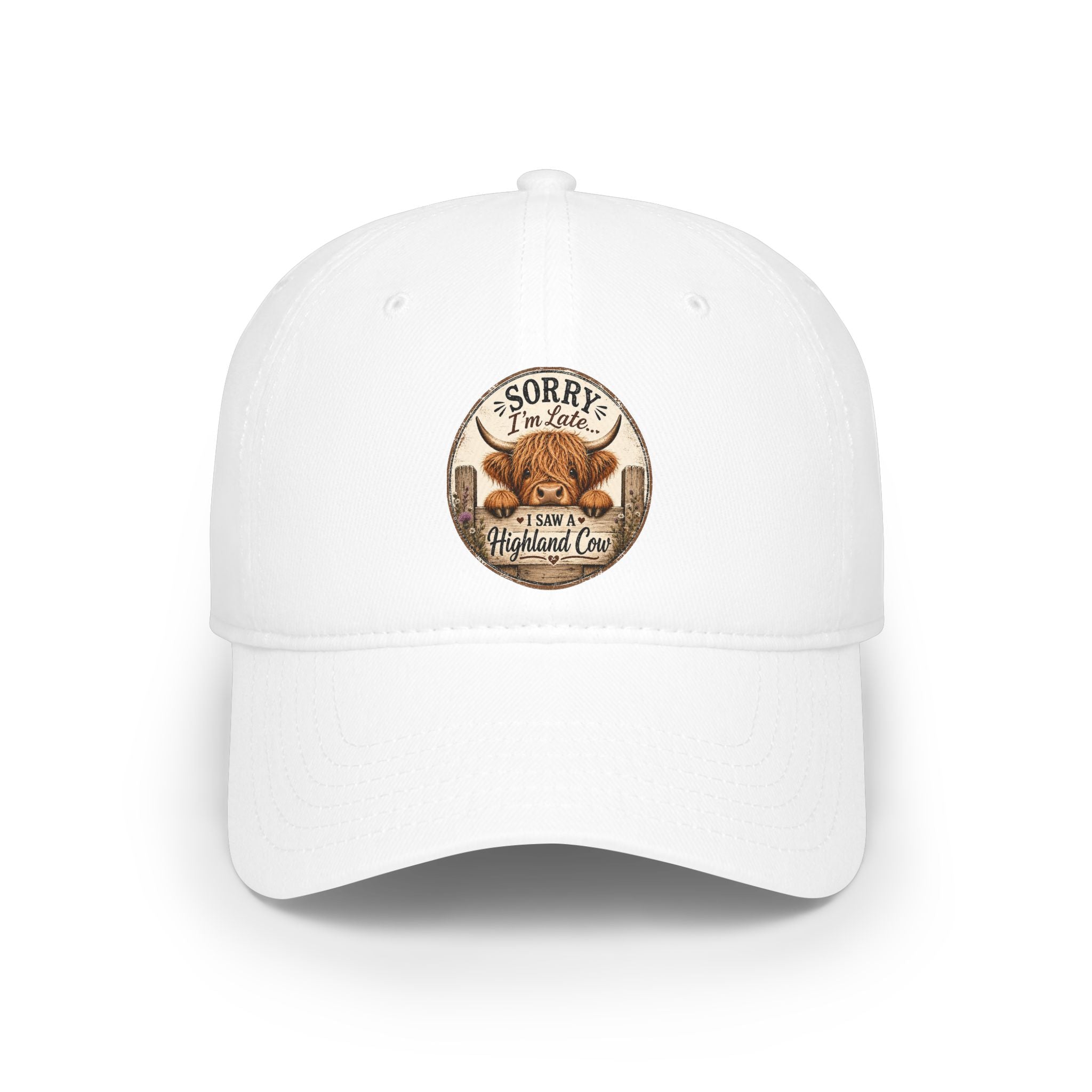 Sorry I'm Late I seen a Highland Cow Baseball Cap