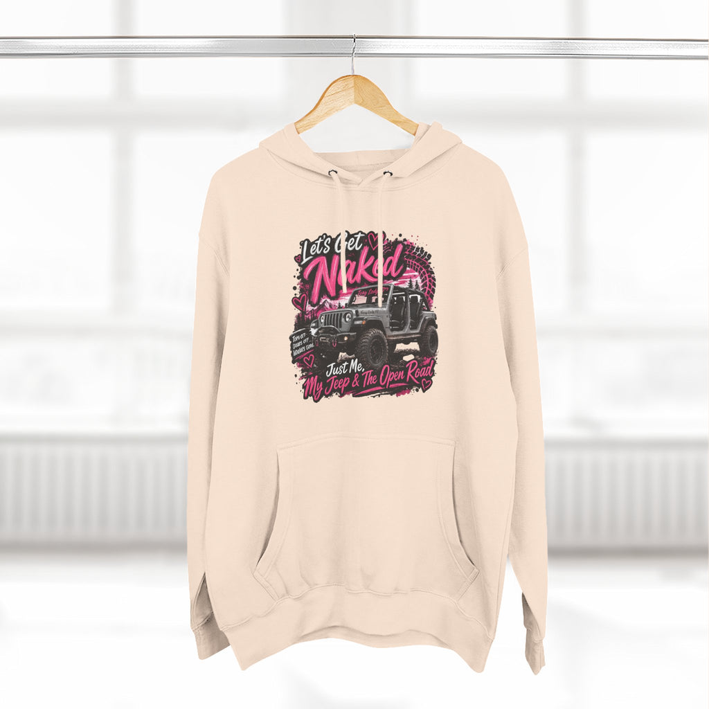 Jeep 'Let's Get Naked' Graphic Hoodie — Off-Road Adventure Pullover