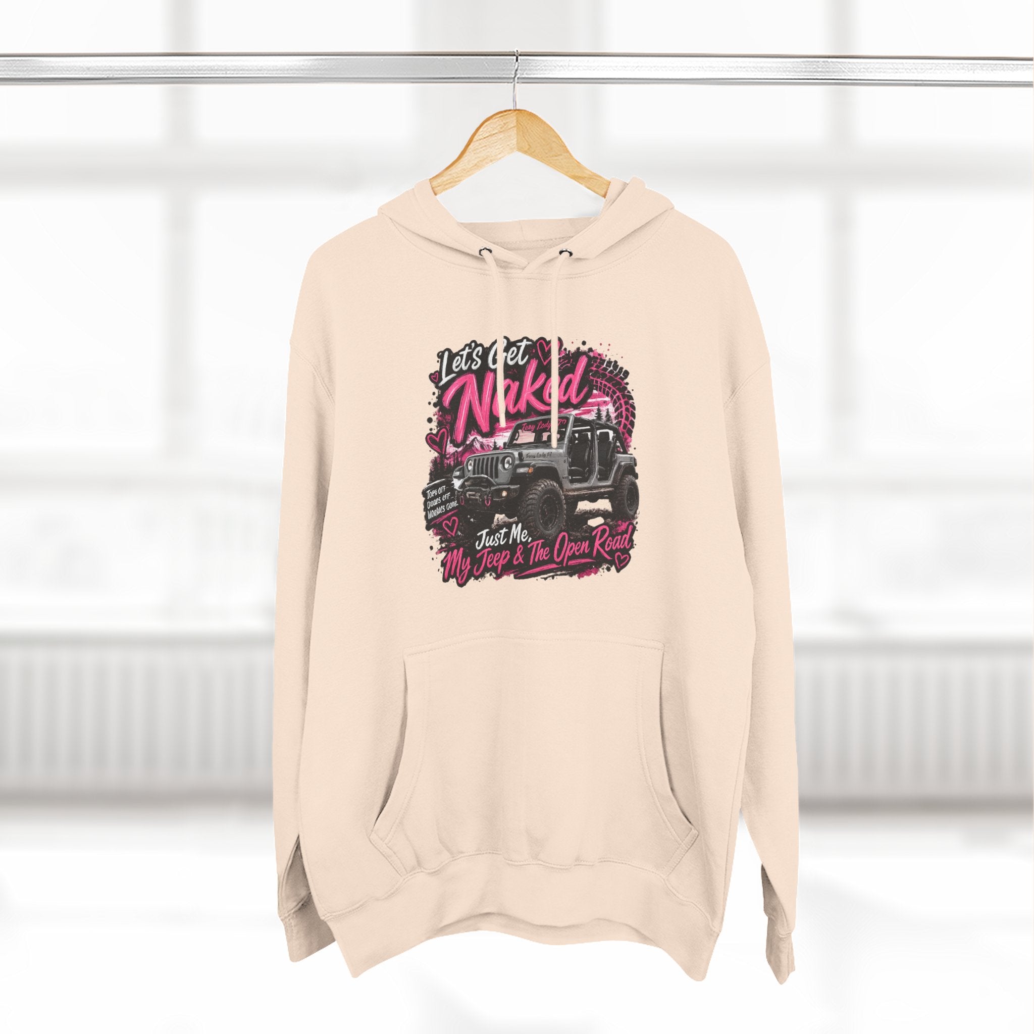 Jeep 'Let's Get Naked' Graphic Hoodie — Off-Road Adventure Pullover