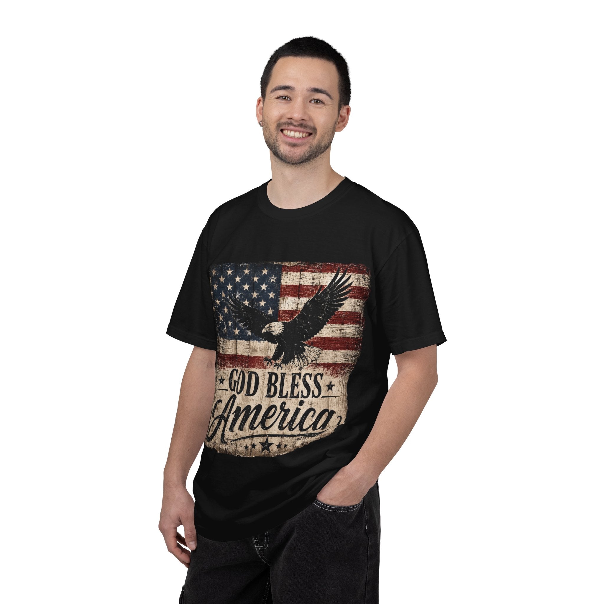 God Bless America T-Shirt — Vintage Flag & Eagle Patriotic Tee