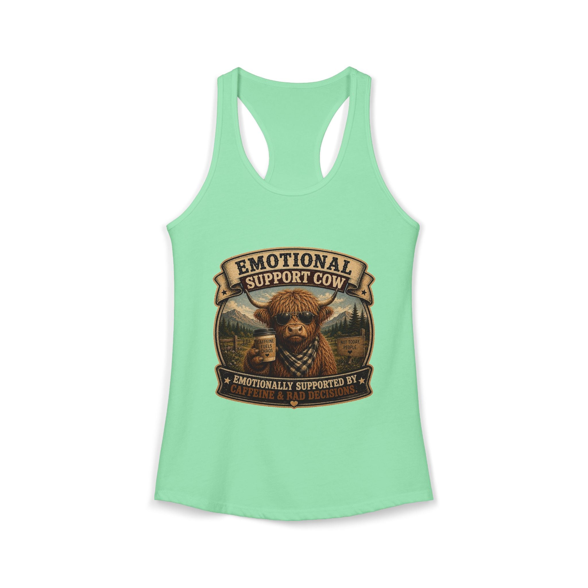 Emotional Support Cow Women's Ideal Racerback Tank
